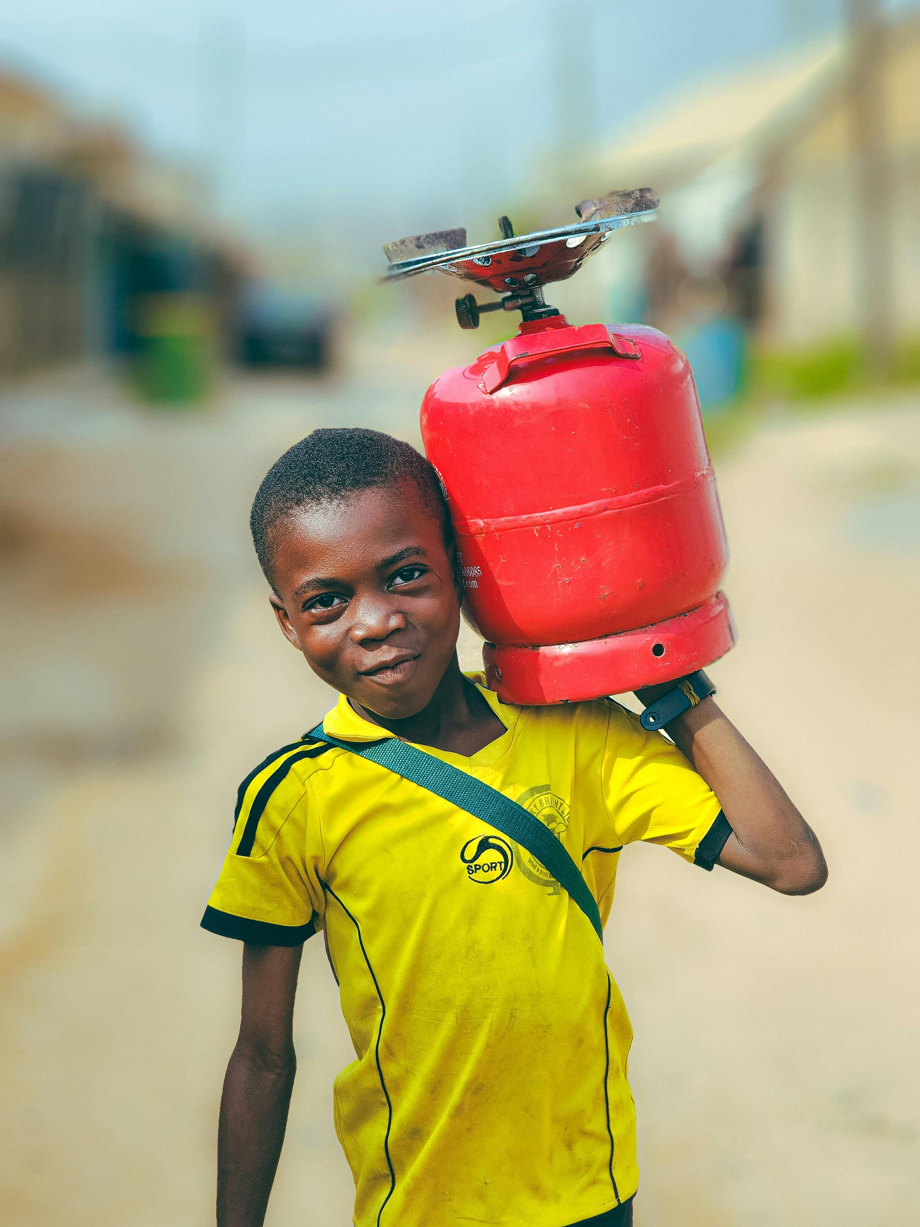 LPG gas cylinder ready for delivery